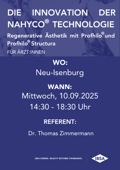 Bild von 10.09.2025  » Neu-Isenburg / Die Innovation der NAHYCO Technologie – Regenerative Ästhetik mit Profhilo Structura